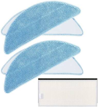 Robo Mate RoboMate Set of 4 Mopping Pads + HEPA Filet for Ecovacs Deebot U2 Pro Vacuum Maintenance Kit