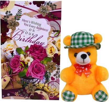 Saugat Traders Greeting Card, Soft Toy Gift Set