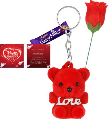 Meepo Artificial Flower, Greeting Card, Keychain Gift Set