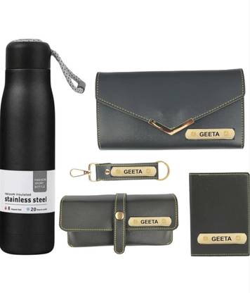 RIWYAN Wallet, Keychain, Bottle, Card Holder, Key Case Gift Set