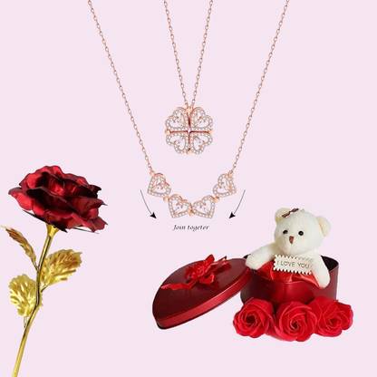 GIFTLOK Artificial Flower, Showpiece, Jewellery Gift Set