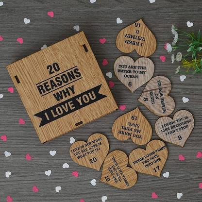 Dinine Craft 20 Reasons,Why I Need You Message Box,Greeting Card,Message Pills Gift Set Decorative Showpiece  -  5 cm