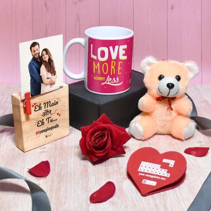 Indigifts Mug, Greeting Card, Photoframe, Soft Toy Gift Set