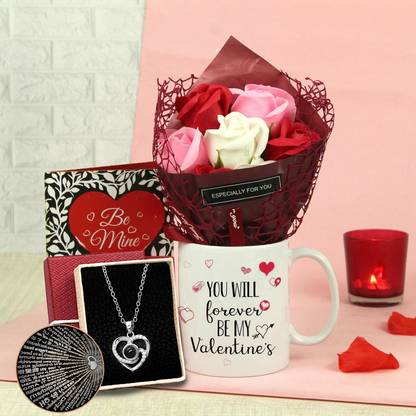 TIED RIBBONS Artificial Flower, Mug, Jewellery, Greeting Card Gift Set