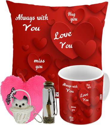 ME&YOU Cushion, Mug, Keychain, Message Pills, Soft Toy Gift Set