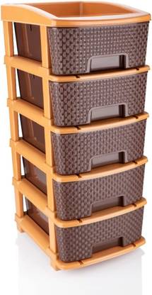 Nejadhari 5 Compartments Plastic Storage Drawer Multi-Functional Storage Drawer Organizer with Drawers Vanity Box