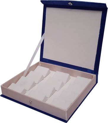 HARITHA CREATIONS Blue Earring Box (8:7 inch) Earring Holders Box (12 set of Earring Holder) Earring Jewellery Box, Has 12 Earring Holders, Perfect Gift for Your Loved One`s Vanity Box