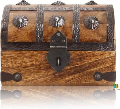 Craft Cooper Nautical cove Wooden||Pirates Treasure Chest Box Jewellery||makeup|| multi Purpose|| Vanity Box