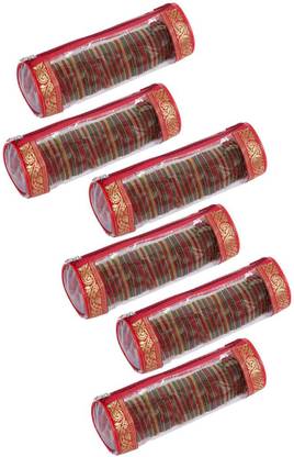 Homkom Jewellery Bangle Boxes For Wardrobe Closet Oraganizer, Maroon - Set Of 6 Jewellery Vanity Box
