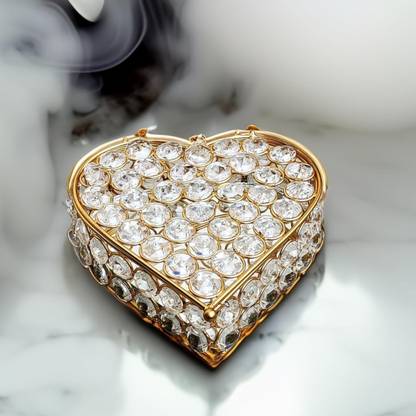 SM Enterprises crystal heart shape jwellery box all occassion Vanity Box