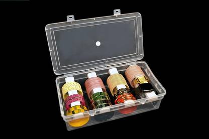 Virya Multipurpose Transparent Plastic Storage Box With 4 Rods,Organizer, Bangles Box 4 rodes Vanity Box