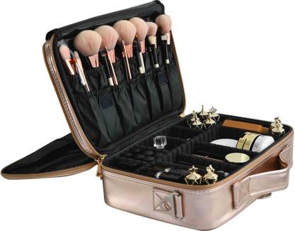 HOUSE OF QUIRK 3 Layers Large Capacity Travel Professional Makeup Box-Empty Box Makeup Vanity Box