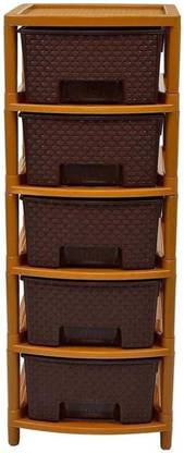 HUMBLE KART 5 Compartments Plastic Drawer