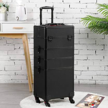 Bridal Professional Four Layer With Mirror Led Lights To Store Your All Beauty Stuff Cosmetics, Bridal Makeup And Jewellery Trolley Vanity Box