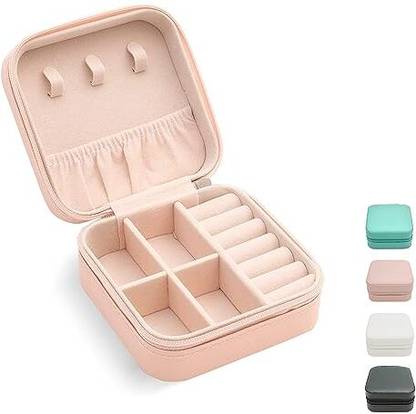 TEZ RAFTAAR Mini Jewelry Box for Women Travel Ring, Pendant, Earring, Necklace Storage Case PU JEWELLARY BOX Vanity Box