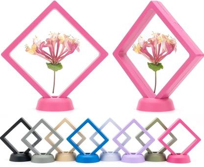 Rinpoche Floating Display Frame with Stand Diamond Shape Collectible Display Case Coin floating frame, display stand, coin holder, jewelry stand, badge frame Vanity Box