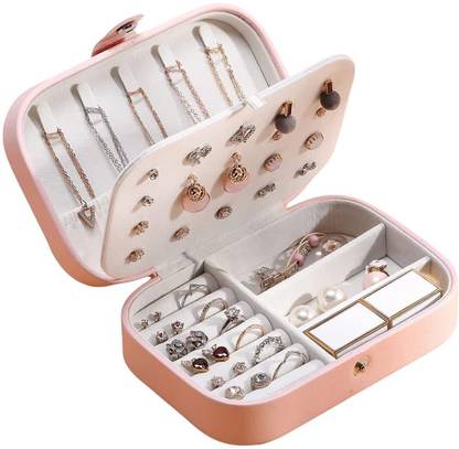 Joyjay Jewellery Organiser PU Leather Zipper Portable Storage Box Case JEWELLERY Vanity Box