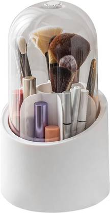 DCP ENTERPRISE Makeup Brush Holder,360 Rotating Cosmetics Make up Brush Organizer Dustproof 1 Vanity Box
