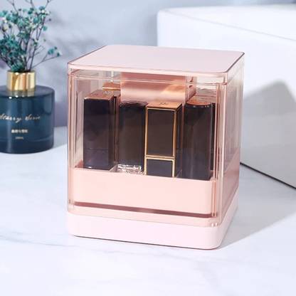 SMB ENTERPRISES Transparent Lipstick Box Push-up Lipstick Holder With Lid Lipsticks, Eyeliners, Mascara Vanity Box