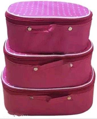 Pawan Infotech Set of 3 Makeup Jewellery Makeup Kit Storage case Vanity Box Jewellery box, Cosmetics box, Vanity box, Spacious interior Vanity Box