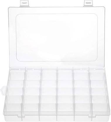 TINSUHG 36 Grids Clear Plastic Jewelry Box Organizer Storage Container no Vanity Box