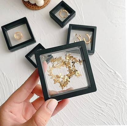 Fleming's Gemstone Box, Jewellery Box, Coin Storage Box (11x11x2 Cm, Pack Of 10) Storage & Display With PE Film Vanity Box