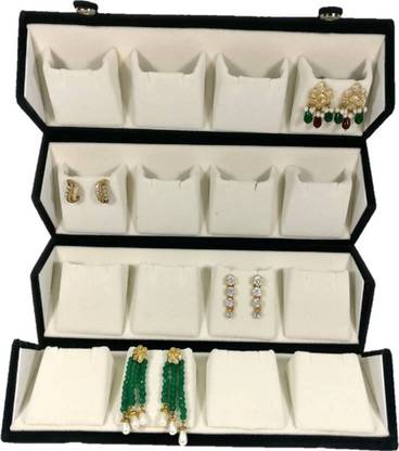 ultimatefashionista High Quality Velvet Large Earring Studs Tops Velvet Folder 16 Pairs Organizer Jewellery Vanity Box jewellery box Vanity Box