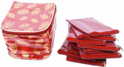 Homkom Jewellery Box, Makeup, Earrings,Cosmetics Box With 10 Pouches-Set Of 1 Makeup and cosmetics, watches, bracelets, earrings and matching jewelleries. Vanity Box