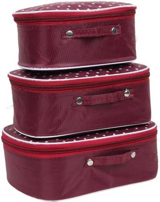 Rasafa Pack of 3 supreme Quality Vanity Box Cosmetic Box, Storage Case, Bangle Box, Makeup Kit Vanity Box