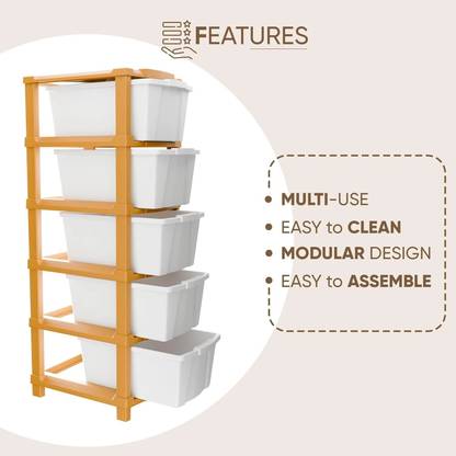 Nejadhari Multi-Functional Storage Drawer Cabinet Storage Organizer with Drawers PP Collapsible Wardrobe