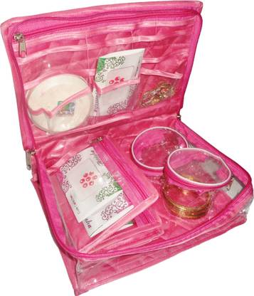 ultimatefashionista Satin Bangle Jewellery Makeup Beauty Kit Storage jewellery churi box Vanity Box