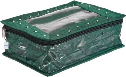 HOMESTIC Dupin Silk Beads Border Transparent Top Woman 2 Roll Bangle Box|Green Bangle Box Vanity Box