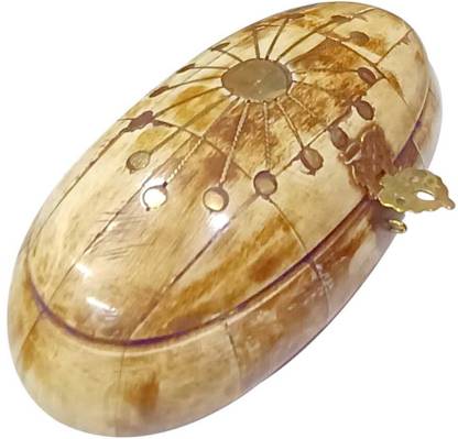 TAE Oval Box with Brass inlay, trinket box, Jewelry box, Oval Shaped box with latch, Any Vanity Box