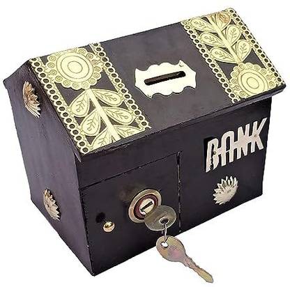 Bwoodenhandicraft Savings Serenity: The Timeless Wooden Money Bank.0100 To keep money Vanity Box