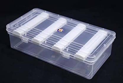 KAPDOLIYAS Multipurpose Transparent Plastic Storage Box With 4 Rods for Women and Girls ,Organizer Case For Jewellery, Bangles Box, Lockable Vanity Box