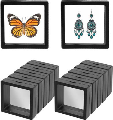 Rinpoche 3D Floating Frame Display Holder Stand for Jewelry, Coin Display Case - 4pc All Jewelery Vanity Box