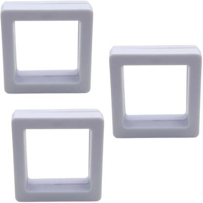 Sahiba Gems White Gemstone Display Cabinet Clear Display Case 3D Floating Frame Display Box Gemstone Display, Coin Display, Jewellery Display Vanity Box