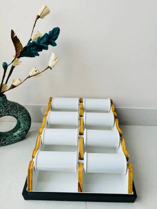 Triock Jewellery 8 Roll Bangle For Display Tray Table-Top White Display, Counter Vanity Box