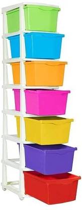 Nejadhari 7 Layer Box Multi-Purpose Modular Drawer Storage System for Home with Wheels Multi-Functional Storage Drawer Cabinet Storage Organizer with Drawers Vanity Box