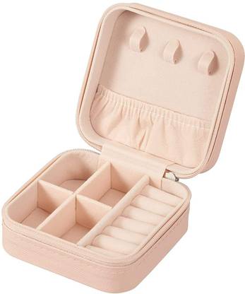 CONSIST TRADER Jewellery Organiser Zipper Portable Storage Box Case with Dividers Container JEWELLERY BOX Vanity Box