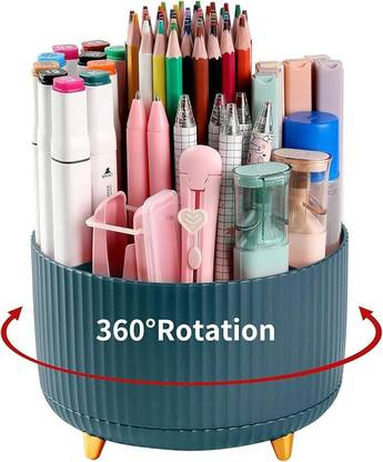 paythentic 360 Degree Rotating Desk Organizer, Pencil Pen Stationary Holder Stand for table storage organizer Vanity Box