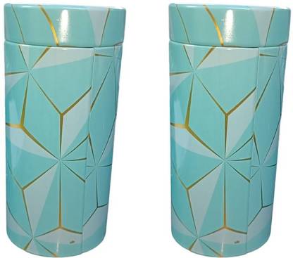 Koogly Printed Tin Jar Jewelry/ BangleBox /Makeup/Earing Storage| Pack of 2| Makeup & Jewellery Vanity Box