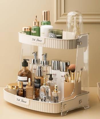 Cisily Skincare Organizers 2 Tier, Makeup Organizer Countertop, Cosmetic Display Cases Makeup Organizer Countertop Vanity Box