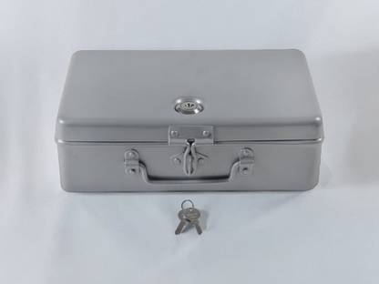 JOWEL Aluminium Storage Box with Lock - 10" Silver Storage Box
