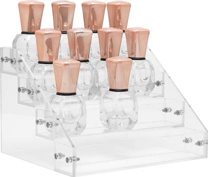 THE LOONA 3D STUDIO 4 Tiers Nail Polish Table Organizer Rack hold 20 bottles Acrylic Nail Polish Storage Display Holder Stand Vanity Box