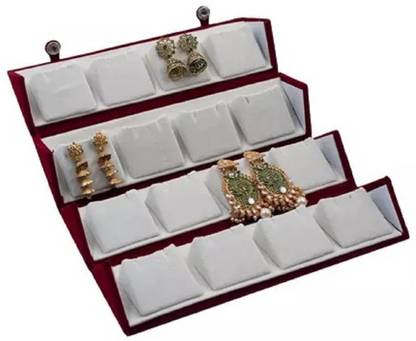ultimatefashionista High Quality Velvet Large Earring Studs Tops Velvet Folder 16 Pairs Jewellery Jewellery Vanity Box