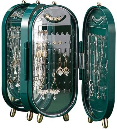 SaKha Jewelry Display Stand Dustproof Foldable Metal Portable Mirror Professional All Over Jewellery Vanity Box