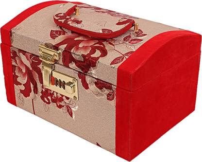MEKART Jewelry Storage Box Vanity Box for Bride| Beauty Box for Women Singardani Box 3 digit combination lock, Perfect travel makeup case Vanity Box