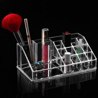 MOOZICO 16 Sections Cosmetic Lipstick Organiser Storage Stand Holder All Your Makeup Accessories like Nail Polish Lipsticks Perfume Bottle Vanity Box Lipstick holder Vanity Box