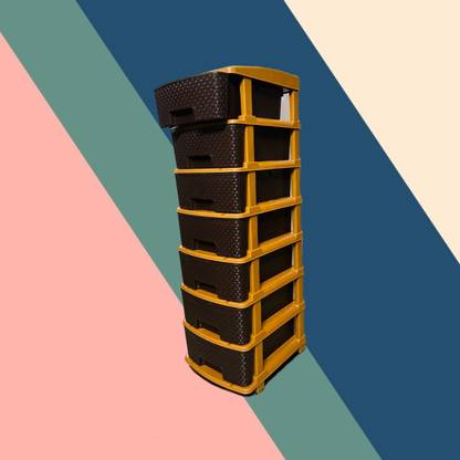 Nejadhari 7-Tier Multicolor Compartments Plastic Modular Drawer Multi-Functional Cabinet Storage Organizer with Drawers Vanity Box